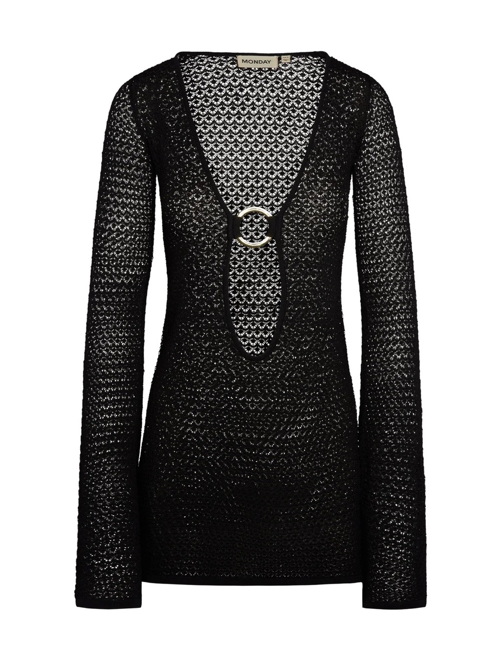 Monday Swimwear Montego Mini Dress Black Lace Crochet Size P